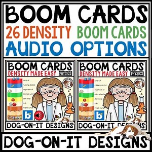 Relative Density Boom Cards with Audio Options and Worksheets Bundle