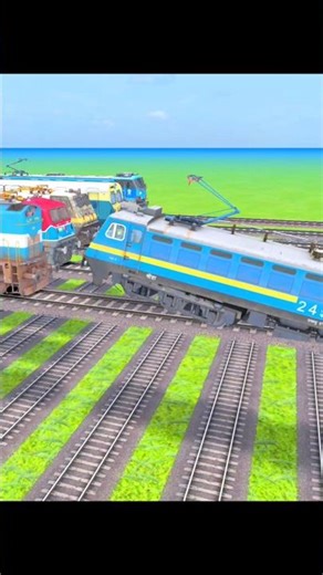 WAG7 train simulator game railroad crossing with diesel engine #loco #railroad #railfan