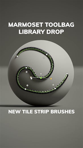 New Tile Strip Brushes | Marmoset Library Drop 07