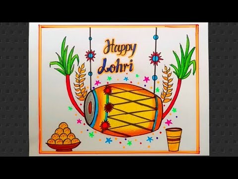 Happy Lohri Drawing/Lohri Festival Drawing Easy Steps/How To Draw Lohri Easy