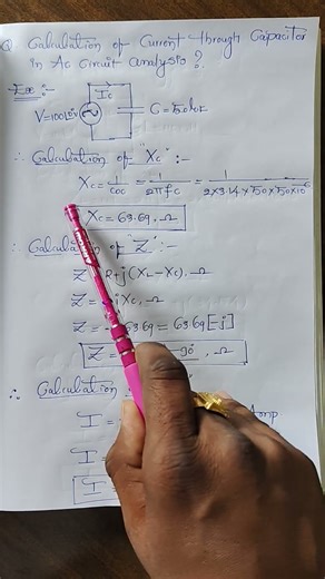 Calculation of current through the capacitor in AC Circuit Analysis ll #BHKelectricalconcepts ll
