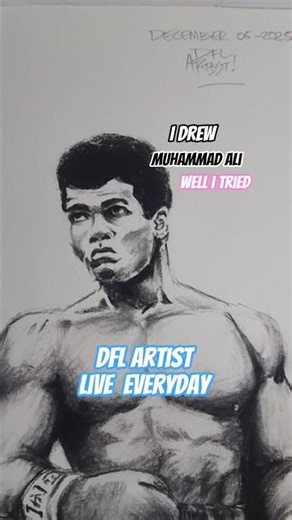 Muhammad Ali #boxing #muhammadali #charcoal #art #drawing #livestream #shorts