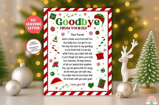 EDITABLE Elf Goodbye Letter, Elf Departure Letter, Elf Farewell Letter, Goodbye Elf Letter, Elf Printable, Goodbye From Your Elf Leaving - Etsy