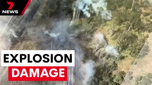 Aerial footage shows extent of Bruce Hwy explosion damage