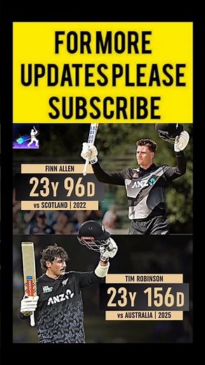Tim Robinson became the second-youngest player to score a T20I hundred for New Zealand