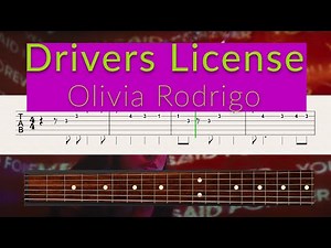Drivers License, Olivia Rodrigo, Guitar TAB Playalong