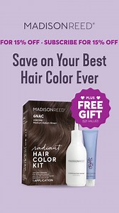100% gray coverage, made with ingredients you can feel good about. Plus save 15% and subscribe to get gorgeous, salon-quality hair color on repeat💜 | Madison Reed