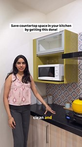 A wall mounted microwave unit is a must-have! - sleek, design friendly, and modern. Get this in your home NOW‼️ [Home Interiors, Microwave Unit, Kitchen, Kitchen Interiors, Indian Kitchen, Modular Furniture] | HomeLane