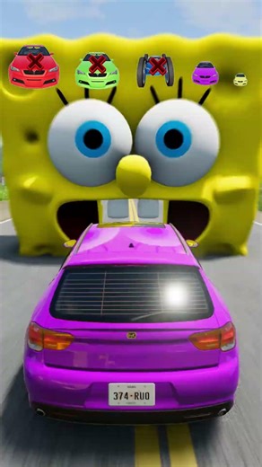 Big & Small Cars vs SpongeBob Challenge