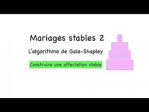 Mariages stables 2 : l'algorithme de Gayle Chapley