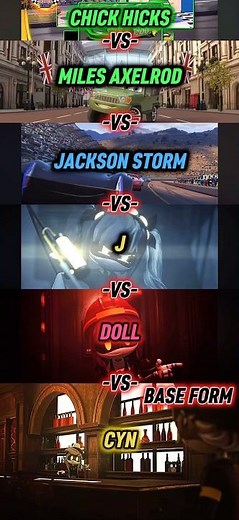 Chick Hicks vs Miles Axelrod vs Jackson Storm vs J vs Doll vs Cyn #cars #murderdronesepisode8