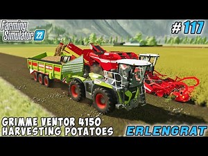 Harvesting potatoes with GRIMME VENTOR 4150 | Erlengrat Farm | Farming simulator 22 | Timelapse #117