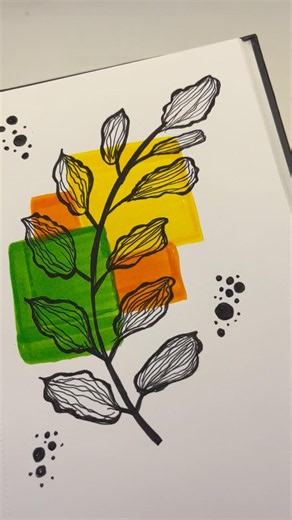 Easy Botanical Art 🖌️🌿 | Simple Doodle #aestheic #painting #satisfying #art #trending