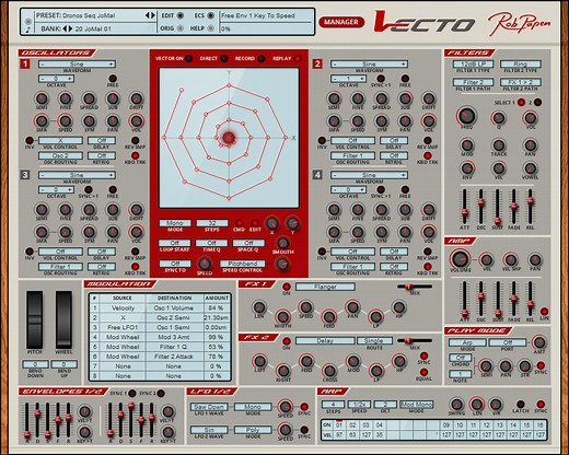 Rob Papen releases Vecto Four Oscillator Vector Synth for Mac & Win VST, AU & AAX