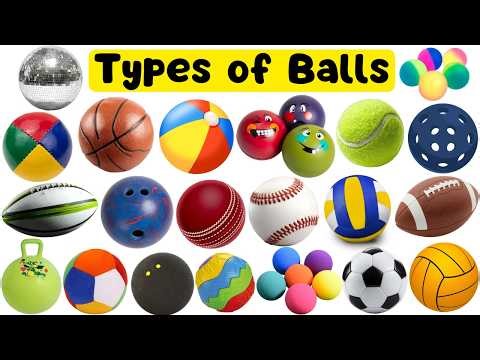 Learn Types of Balls Names for Kids | Sports Ball Names in English for Kids, Toddlers, Preschool 🏀⚽