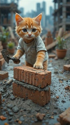 cat name majduri kar raha hai#cat #cute #ai #aivideo #youtubeshorts