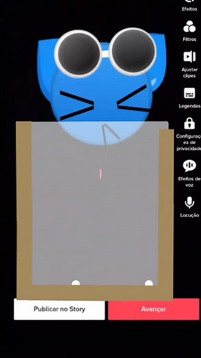 Blue Cartoon Cat with Sunglasses Animation