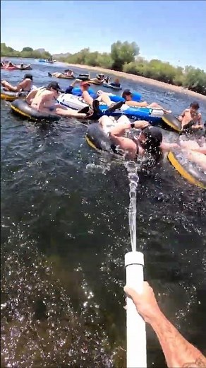 Birthday girl squirt her. #saltriversquirters #tubing #beerlife #summer #saltriver #goodtimes