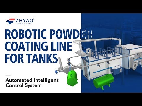 Robotic Powder Coating Line for Tanks#robotics #automation