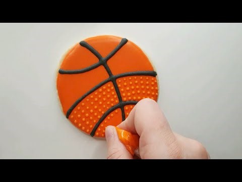 How to make BASKETBALL COOKIES with royal icing | tutorial
