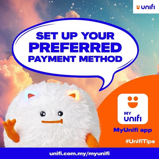 Pay with ease now through the MyUnifi app! Users can even save up to 5 cards with their Unifi account. Download the MyUnifi app here: unifi.com.my/myunifi #UnifiTips | Unifi
