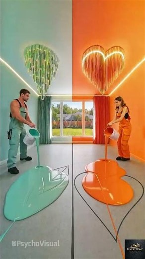 😱 BAMBOO vs HEART Floor Battle! Who Wins This Luxury Epoxy Design? 💙🧡 #epoxy #epoxyfloor #shorts