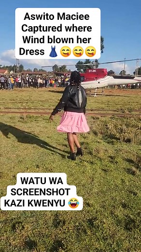 Aswito Maciee Captured where Wind blown her Dress 👗😋😋😋 Follow afke 20K followers Pia Aswito Maciee Busienei | Korir Mejja