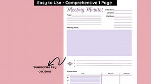 Meeting Notes Pdf, Meeting Notes, Meeting Minutes, Meeting Note Taking Template, Meeting Notes Template Pdf - Etsy