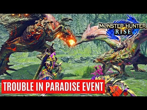 Monster Hunter Rise TROUBLE IN PARADISE GAMEPLAY TRAILER EVENT REVEAL モンスターハンターライズ 夫婦げんかはガルクも食わない