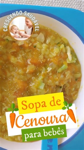 👶🏻🍉🍓 CRESCENDO SAUDÁVEL 🥦🍅👶🏻 on Instagram: "🥕 Sopa de Cenoura para Bebês a partir de 6 meses | Nutritiva, Fácil e Segura 👶 Está procurando uma receita saudável para bebê de 6 meses que seja simples, caseira e cheia de nutrientes? Essa sopa de cenoura com frango e brócolis é uma ótima opção para as primeiras refeições, ajudando o bebê a conhecer novos sabores e texturas de forma segura — e ainda agrada toda a família 💛 🥣 Ingredientes: 1/2 xícara (chá) de macarrão 2 xícaras (chá) da ág