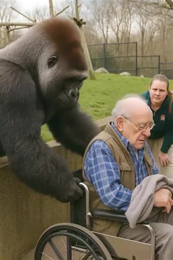 "At the zoo, a gorilla suddenly attacked a man in a wheelchair, grabbed the handles of his chair, and refused to let go: the zookeepers tried to save the man, but then something completely unexpected happened 😲😱 The man often spent time at the zoo. Long before the accident, when he could still walk, he had worked there as a caretaker and loved the animals — and the animals loved him in return. Even after retiring, he continued to visit almost every Saturday: he would stand for a long time by t