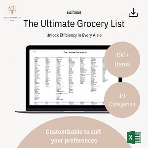 Einkaufslisten-Excel-Vorlage • Digitaler Mahlzeitenplaner & Einkaufscheckliste • Bearbeitbare Tabelle zum Herunterladen - Etsy.de