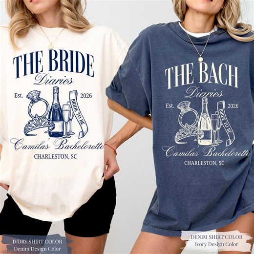 Personalized Princess Shirts for Bachelorette Parties, Bachelorette Journal Shirts, Luxury Bachelorette Party Journal Matching Shirts - Etsy