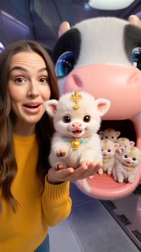 Magical Cow Train with Baby Calves 🐄💛