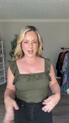 Everything is cuter with a ruffle including this ribbed tank top