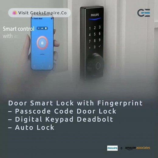Door Smart Lock with Fingerprint - Passcode Code Door Lock - Digital Keypad Deadbolt - Auto Lock