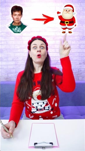 How to draw Santa Claus Player 456 Squid Game #shorts #drawing