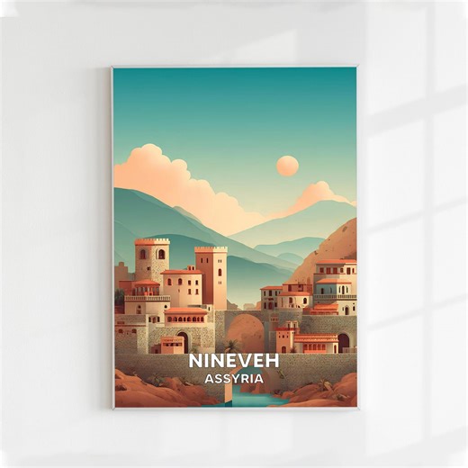 Nineveh Assyria Travel Poster, Ancient Mesopotamia Wall Art (digital Download) - Etsy