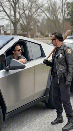 Rick’s new ride didn't pass inspection. #Negan #RickGrimes #Cybertruck #TWDParody #GetARealCar | The Notorious Negan
