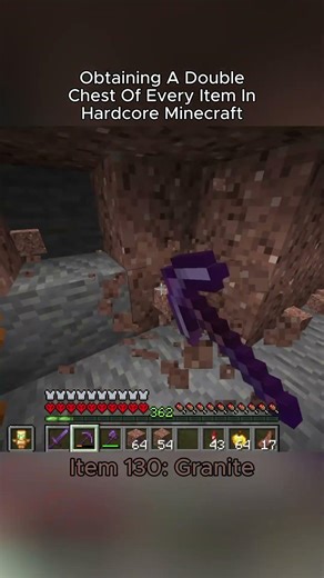 Hardcore Minecraft Double Chest Challenge (Item 130: Granite)