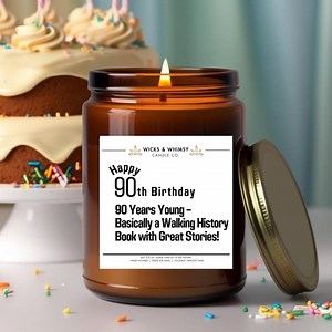 90th Birthday Gift Candle: Coconut Apricot Wax, USA Made - Etsy Canada