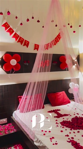 Romantic Birthday Room Setup 😍 | PE Events Surprise Decor