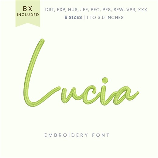 Lucia Script Embroidery Font - Modern Script - Machine Embroidery Alphabet - 6 Sizes - BX, PES   More Formats - Etsy