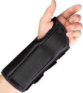 OTC Wrist Splint, 6-Inch Petite or Youth Size, Wrist Sprains, Post Cast Removal, Lightweight Breathable, Small, 8 Inch (Left Hand)