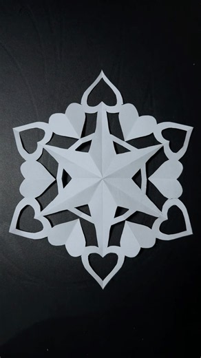 how to make Easy and simple Paper snowflake ✨ #papercraft #diy #craft #CreativeCrafts #snowflakes
