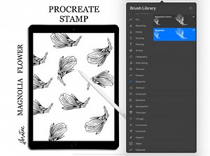 Magnolia Flower Procreate Stamp for Commercial Use - Etsy