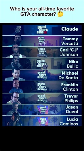 GTA Protagonists Through the Years — From Claude to Lucia Caminos