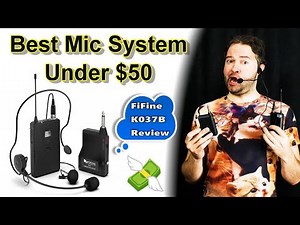 Best Wireless Microphone System Review (Cheap Budget) FiFine K037B Headset Lavalier Mic System
