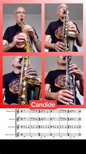 Candide Overture by Leonard Bernstein ... Soprano Sax Alto Sax Tenor Sax Bass Clarinet ... #candide #bernstein #classical #music #classicalmusic #orchestra #saxophone #clarinet #bassclarinet #harmony #melody #broadway