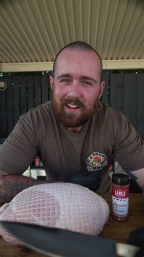 CHRISTMAS TURDUCKEN 🎄 Method: Preheat the smoker to 150°C. Coat the Turducken with Signature seasoning. Put the seasoned Turducken into the smoker. In a bowl, mix hot honey, cranberry sauce, and 1 tablespoon of water. Stir well. Every 30-40 minutes, brush the cranberry hot honey glaze onto the Turducken. Once the internal temperature of the Turducken reaches 74°C/165°F, take it out of the smoker. Apply one more layer of the glaze and let it rest on the bench for 10-15 minutes to cool. Slice and